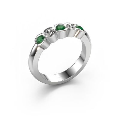 Ring Lotte 5 585 white gold emerald 3 mm