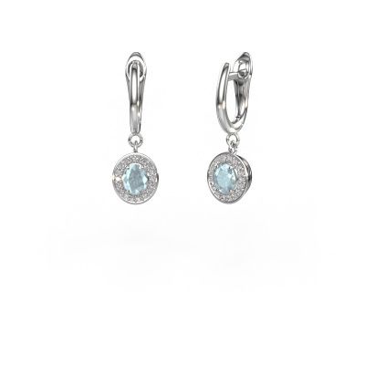 Drop earrings Nakita 585 white gold aquamarine 5x4 mm