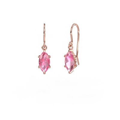 Pendants d'oreilles Laurie MRQ 1 585 or rose saphir rose 10x5 mm