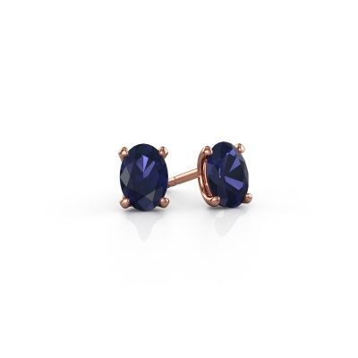 Stud earrings Sam OVL 585 rose gold sapphire 7x5 mm