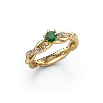 Engagement ring Page 585 gold emerald 5.4 mm