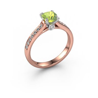 Engagement ring Valorie cus 2 585 rose gold peridot 5.5 mm