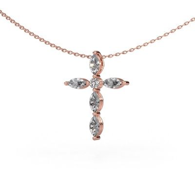 Pendant Cross 2 585 rose gold diamond 1.35 crt