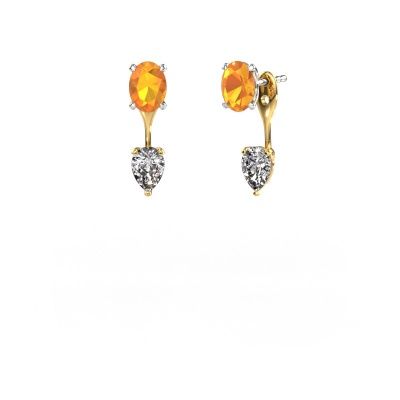Pendants d'oreilles Kate OVL-PER 585 or blanc citrine 7x5 mm