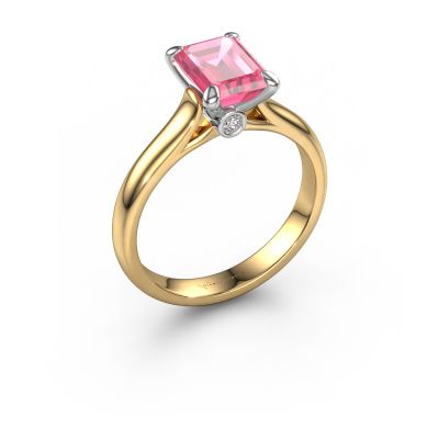Bague de fiançailles Valorie eme 1 585 or jaune saphir rose 9x7 mm