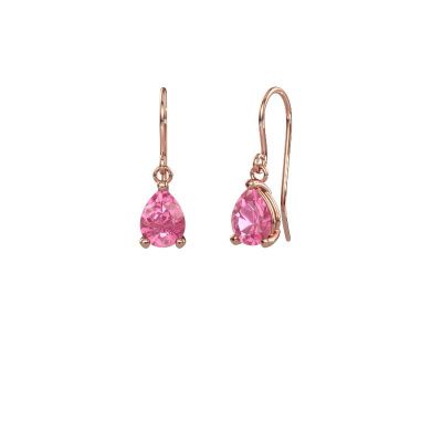 Drop earrings Laurie 1 585 rose gold pink sapphire 8x6 mm