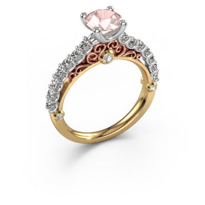 Engagement ring Shaunda 585 gold morganite champagne 6 mm