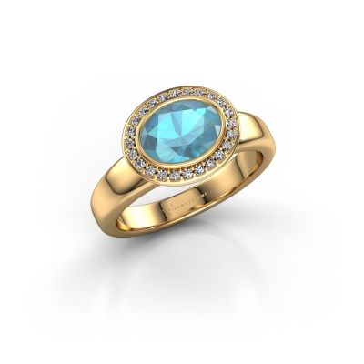 Ring Salena 585 Gold Blau Topas 8x6 mm
