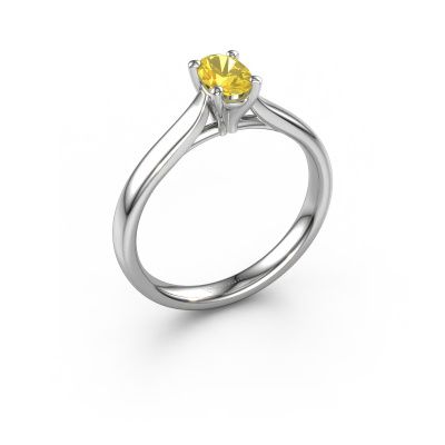 Verlobungsring Mignon OVL 1 950 Platin Gelb Saphir 8x6 mm