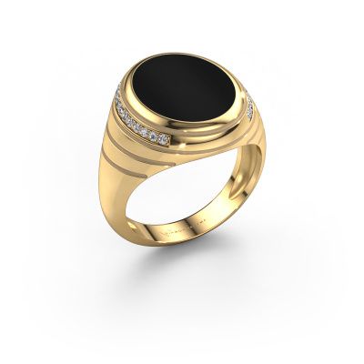 Signet ring Luuk 585 gold onyx 15x12 mm