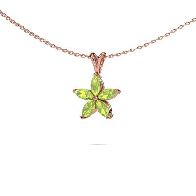 Hanger Sylvana 585 rosé goud peridoot 5x2.5 mm