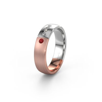 Wedding ring WH1101L25SAMP 585 rose gold ruby ±5x1.7 mm