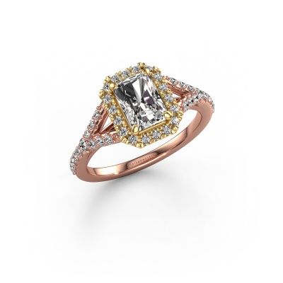 Bague de fiançailles Kimber RAD 585 or rose diamant 1.405 crt