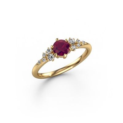 Bague de fiançailles Royce RND 585 or jaune rhodolite 5 mm