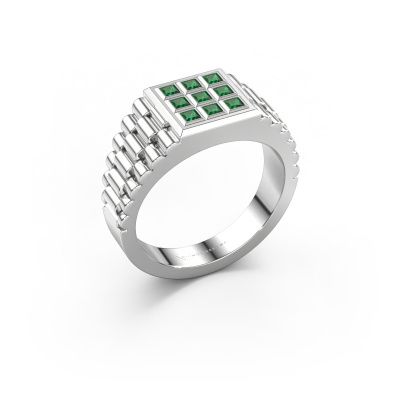 Men's ring Chavez 950 platinum emerald 2 mm