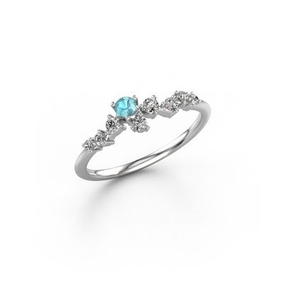 Ring Lexi 950 platinum blue topaz 2.8 mm