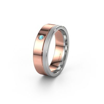 Wedding ring WH0301L16APM 585 rose gold blue topaz ±0.24x0.07 in