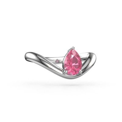 Engagement ring Femke PER 950 platinum pink sapphire 7x5 mm