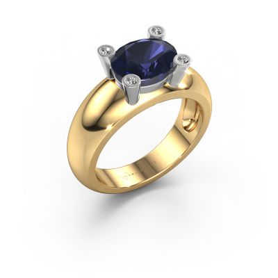 Ring Tamara OVL 585 gold sapphire 9x7 mm