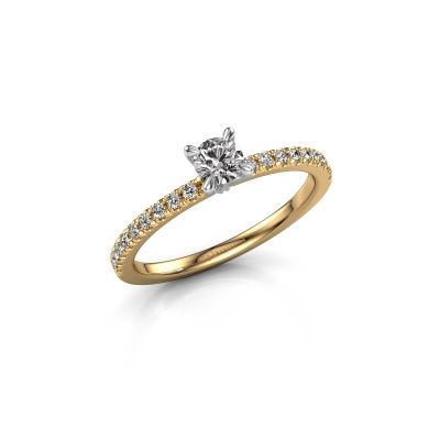 Bague de fiançailles Crystal rnd 2 585 or jaune diamant 0.48 crt