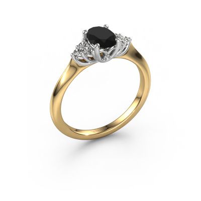 Verlovingsring Felipa OVL 585 goud zwarte diamant 1.183 crt