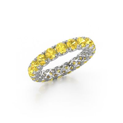 Stackable ring Estee 3.4 585 white gold yellow sapphire 3.4 mm