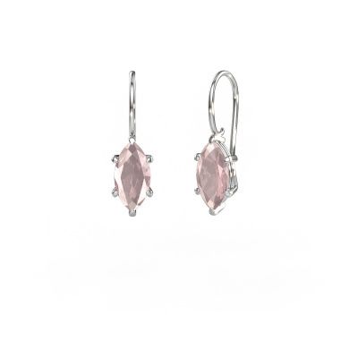 Drop earrings Cleo MRQ 585 white gold morganite champagne 12x6 mm