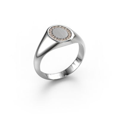 Pinky ring Floris Oval 1 950 platinum brown diamond 0.143 crt