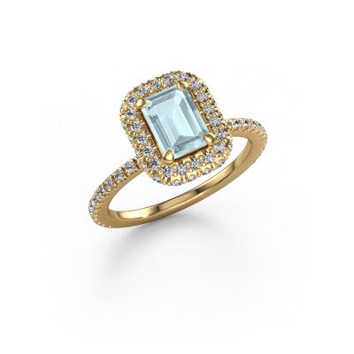 Engagement ring Talitha EME 585 gold aquamarine 7x5 mm