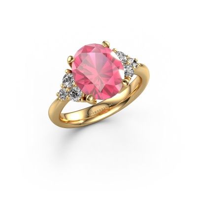 Engagement ring Aleida OVL 1 585 gold pink sapphire 9x7 mm