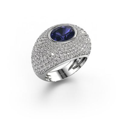 Ring Armida 585 white gold sapphire 9x7 mm