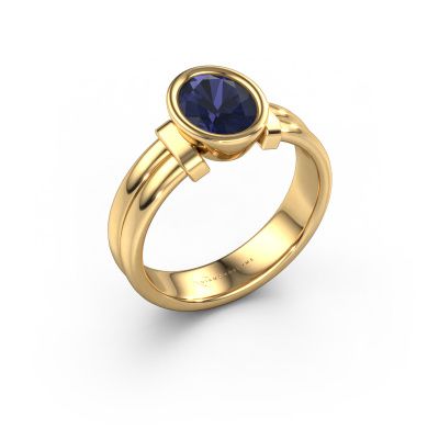Ring Gerda 585 gold sapphire 8x6 mm
