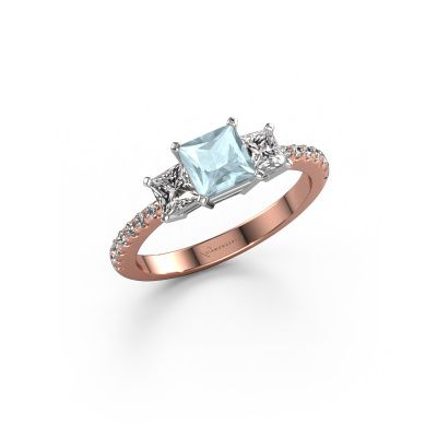 Engagement ring Dorla 585 rose gold aquamarine 5 mm