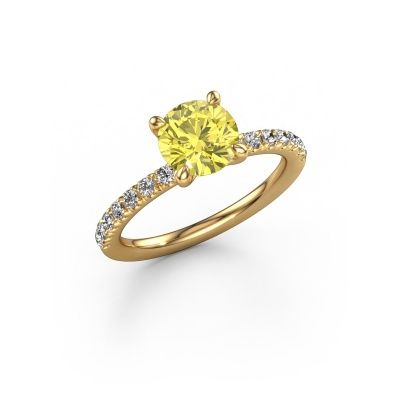Engagement ring Crystal RND 2 585 gold yellow lab grown diamond 7 mm