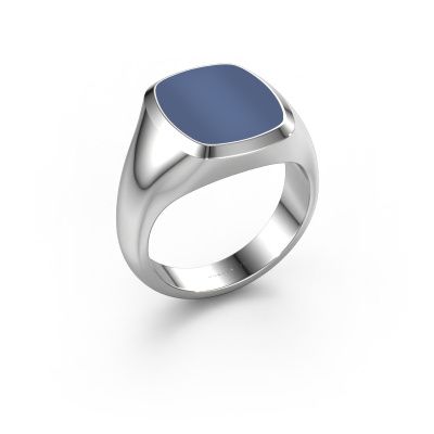 Signet ring Benjamin 3 585 white gold blue sardonyx 14x12 mm
