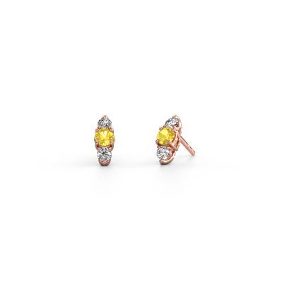 Earrings Amie 585 rose gold yellow sapphire 4 mm