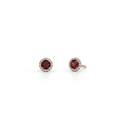 Earrings Seline rnd 585 rose gold garnet 4 mm
