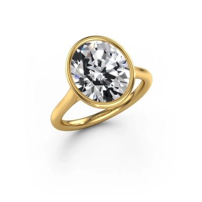 Engagement ring Lavon OVL 585 gold lab grown diamond 5.05 crt