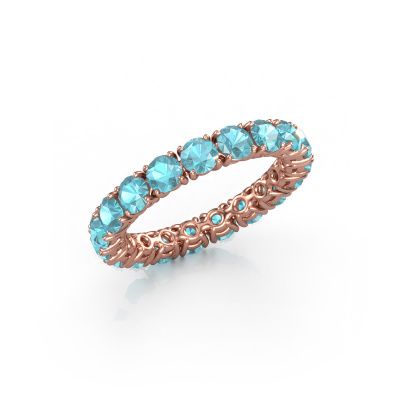 Stackable ring Vivienne 3.4 585 rose gold blue topaz 3.4 mm