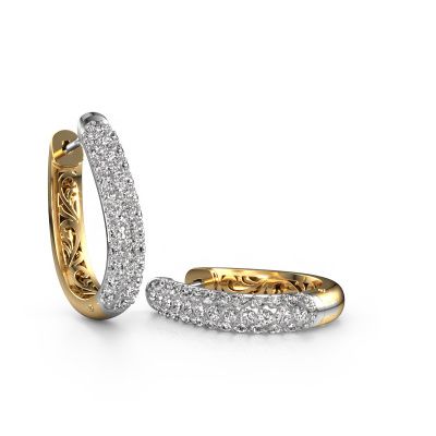 Hoop earrings Danika 12.5 A 585 white gold diamond 1.360 crt