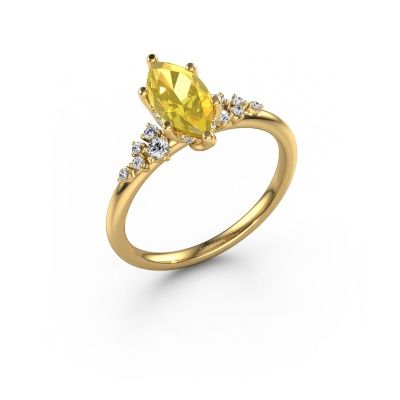 Engagement ring Emma MRQ 585 gold yellow sapphire 10x5 mm