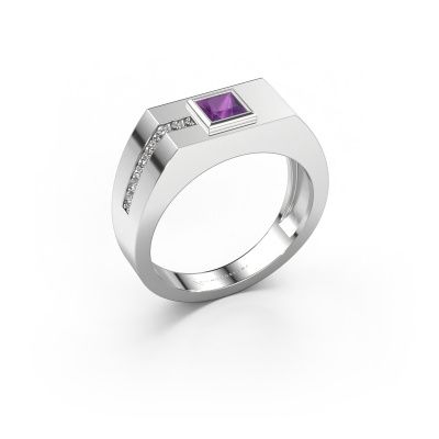 Men's ring Robertus 1 950 platinum amethyst 4 mm