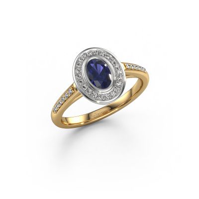 Engagement ring Noud 2 OVL 585 gold sapphire 6x4 mm