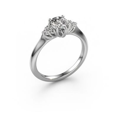 Engagement ring Felipa PER 585 white gold zirconia 7x5 mm