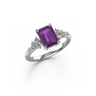 Ring Royce EME 950 platinum amethyst 8x6 mm
