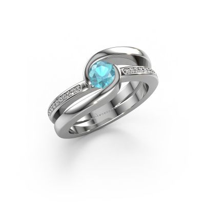 Ring Xenia 2 950 platinum blue topaz 5 mm
