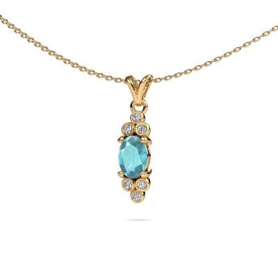 Pendant Lucy 2 585 gold blue topaz 7x5 mm