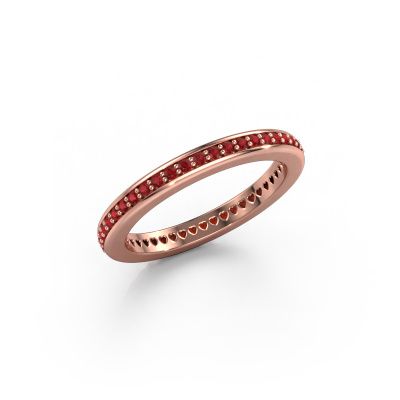 Stackable ring Elvire 2 585 rose gold ruby 1.2 mm