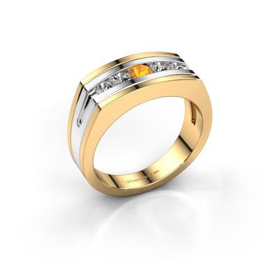 Heren ring Huub 585 goud citrien 3.7 mm