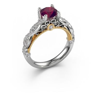 Engagement ring Chantelle 585 white gold rhodolite 6.5 mm